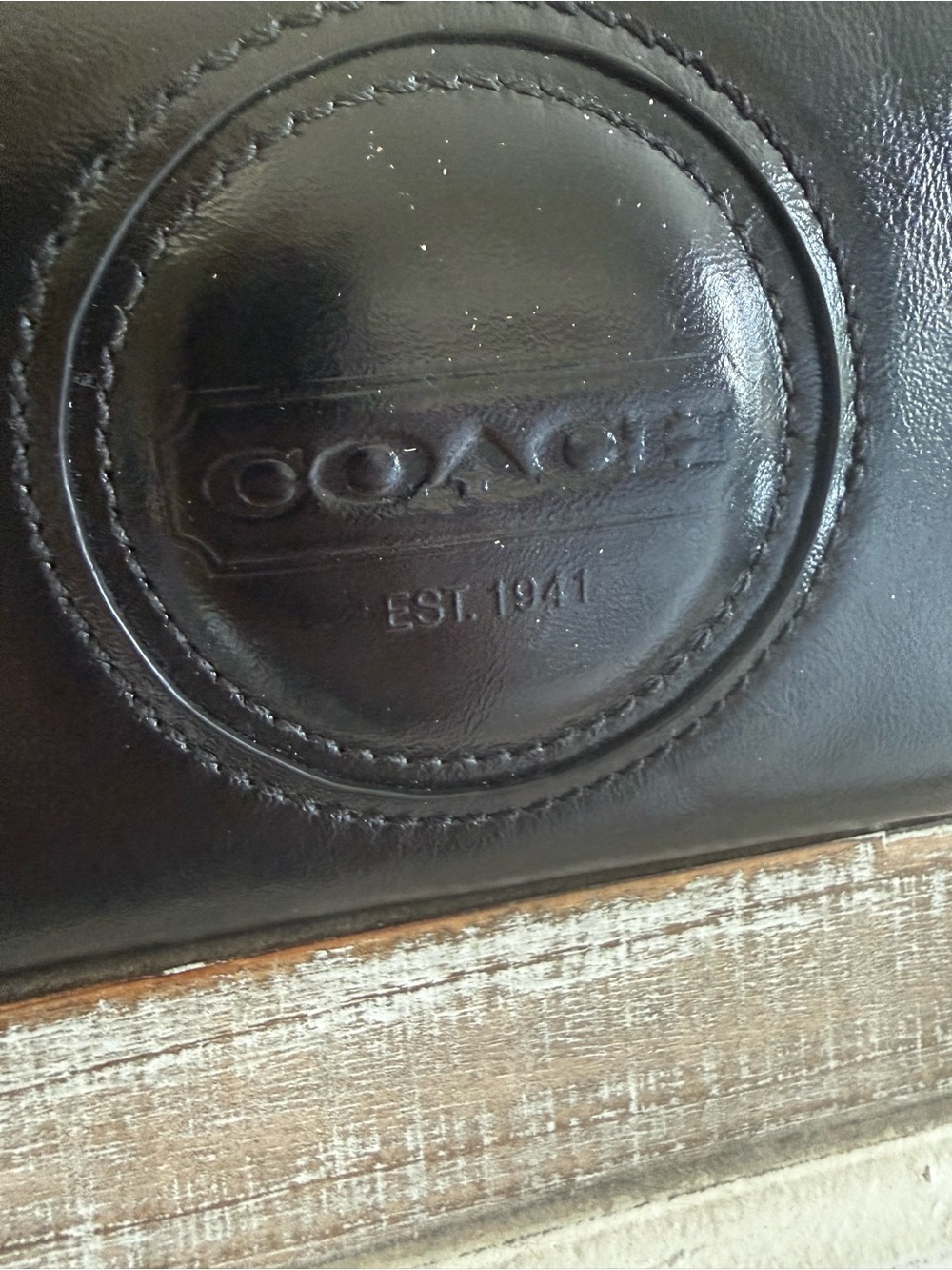 Coach Black Leather Zip-Around Continental Wallet with Embossed Logo - Picture 9 of 11